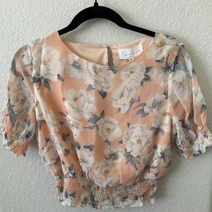 cropped floral blouse